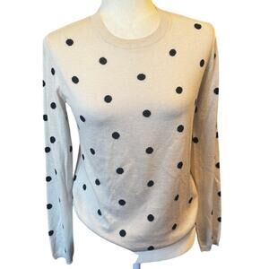 Max Mara Polka Dot Knit Sweater – Ivory & Black | Size M MInimalist Twee